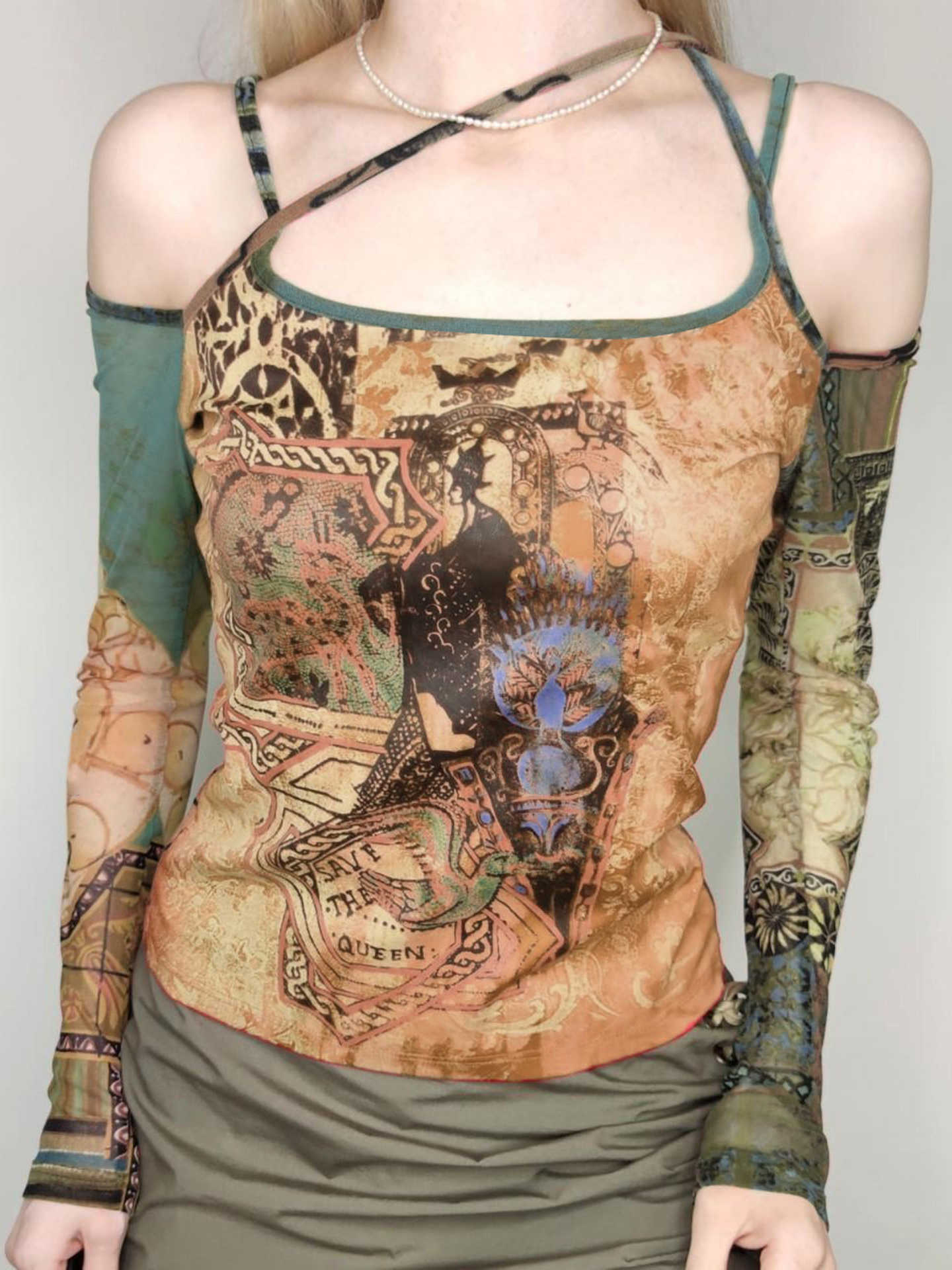Fairy Grunge Mesh Long-sleeved Top