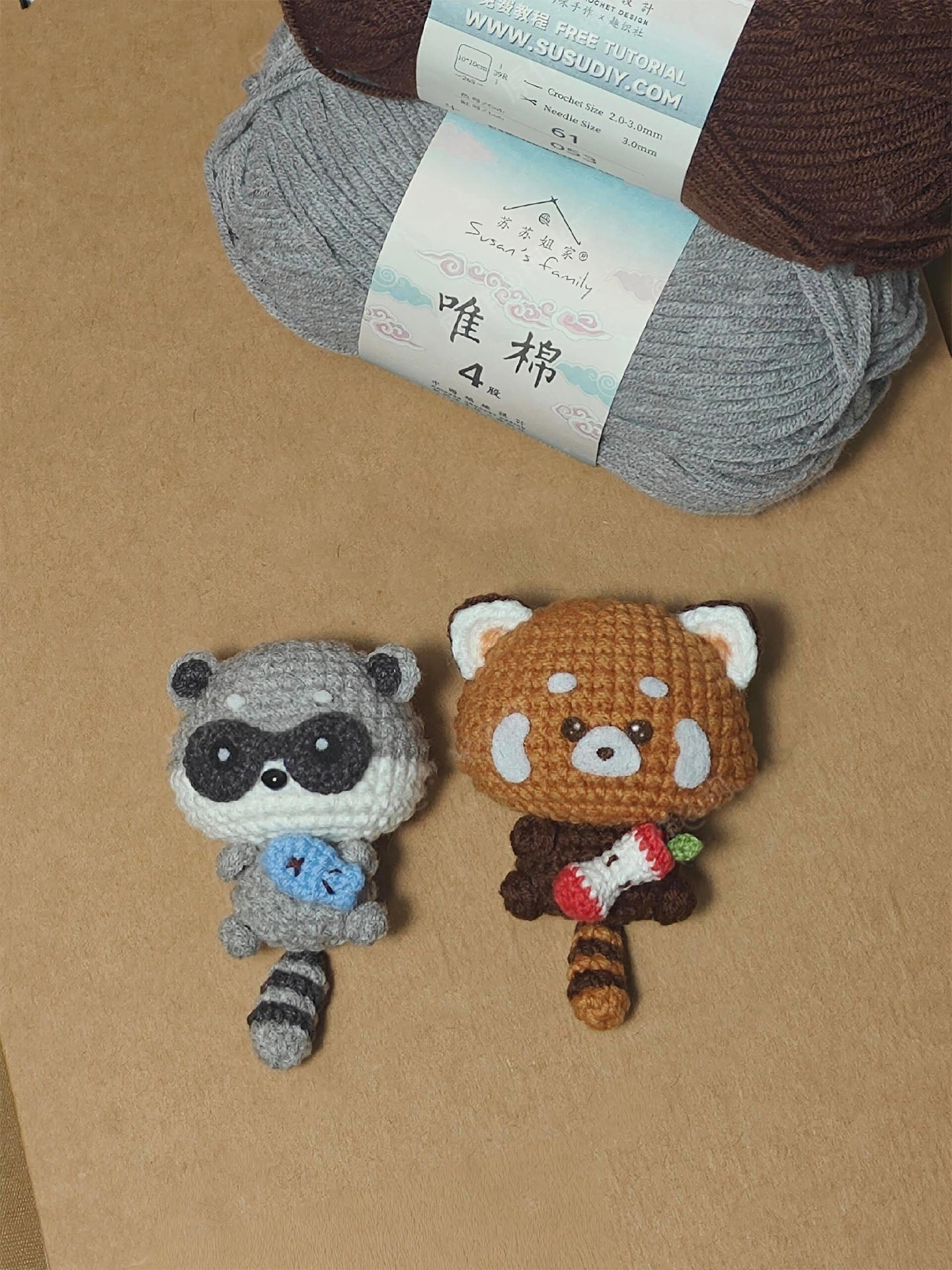 diy wool cute little panda doll