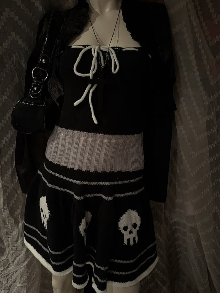 retro goth knitted dress