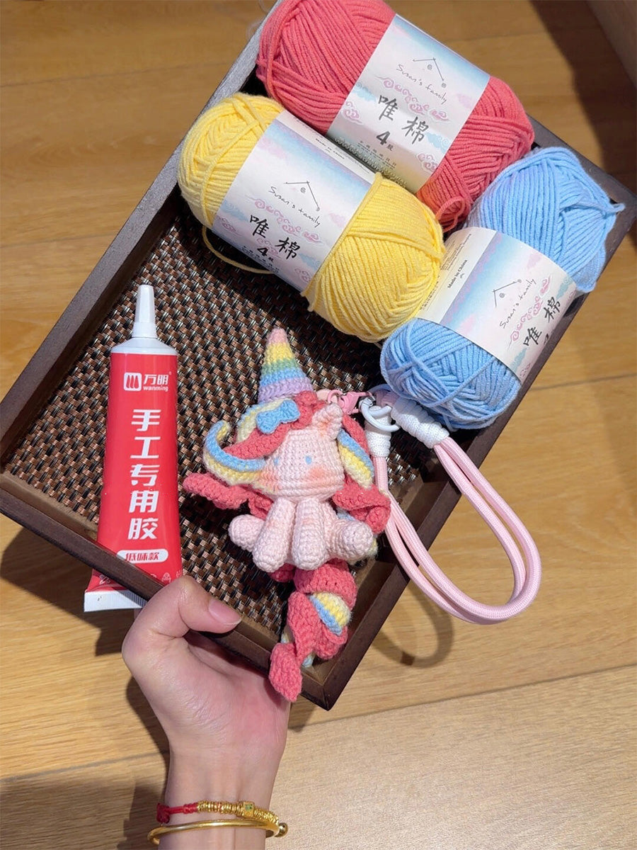 Wool diy cute Pony doll pendant