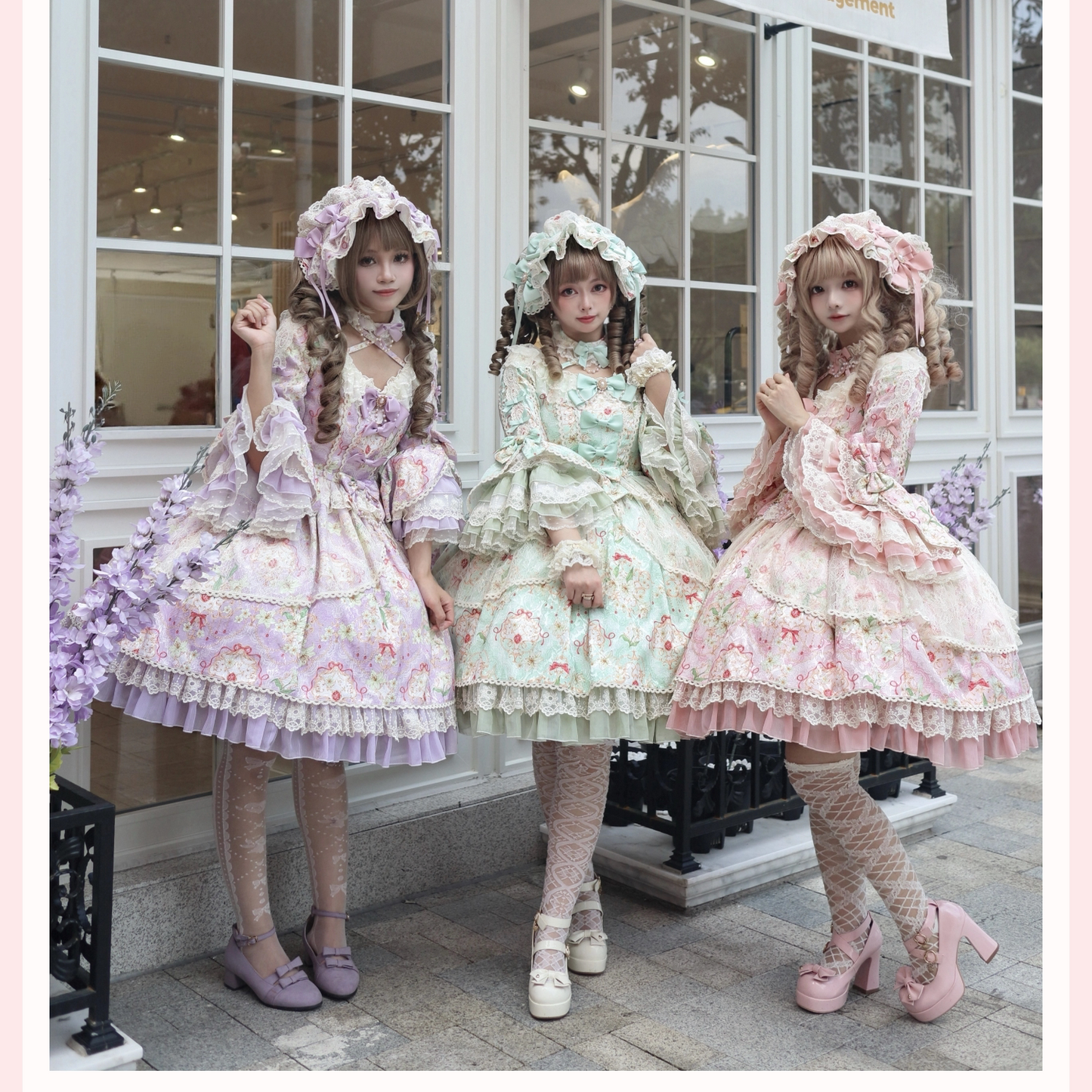 vintage bow lace lolita dress