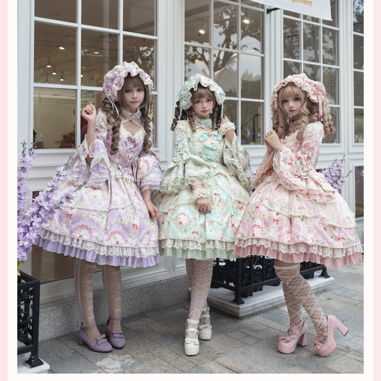 vintage bow lace lolita dress
