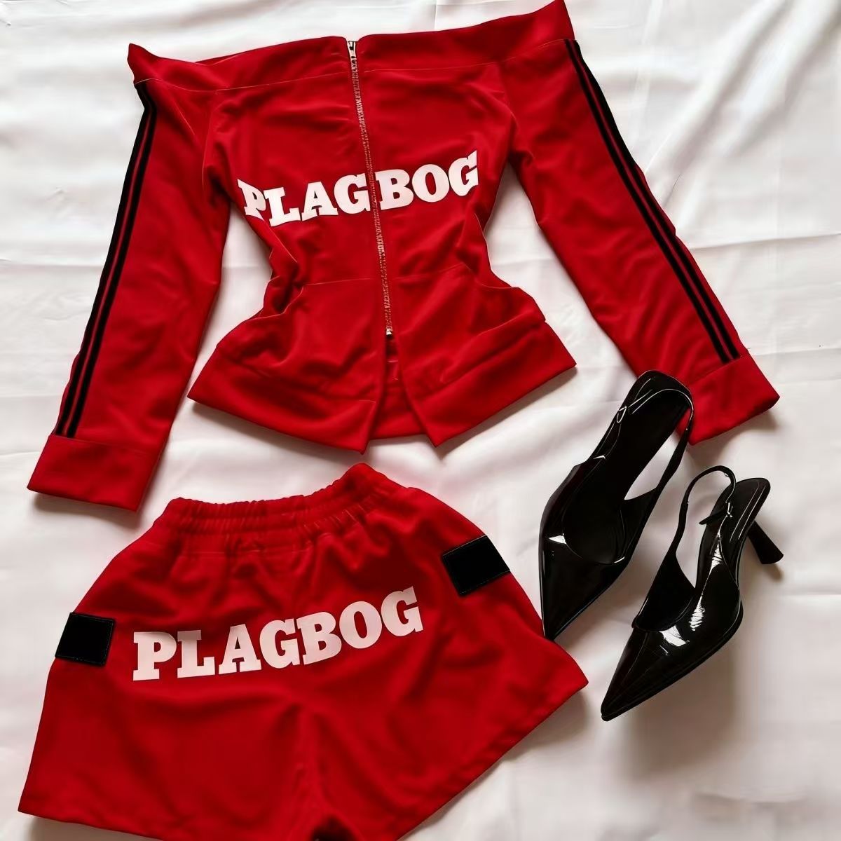 vintage off-shoulder sport jacket suit