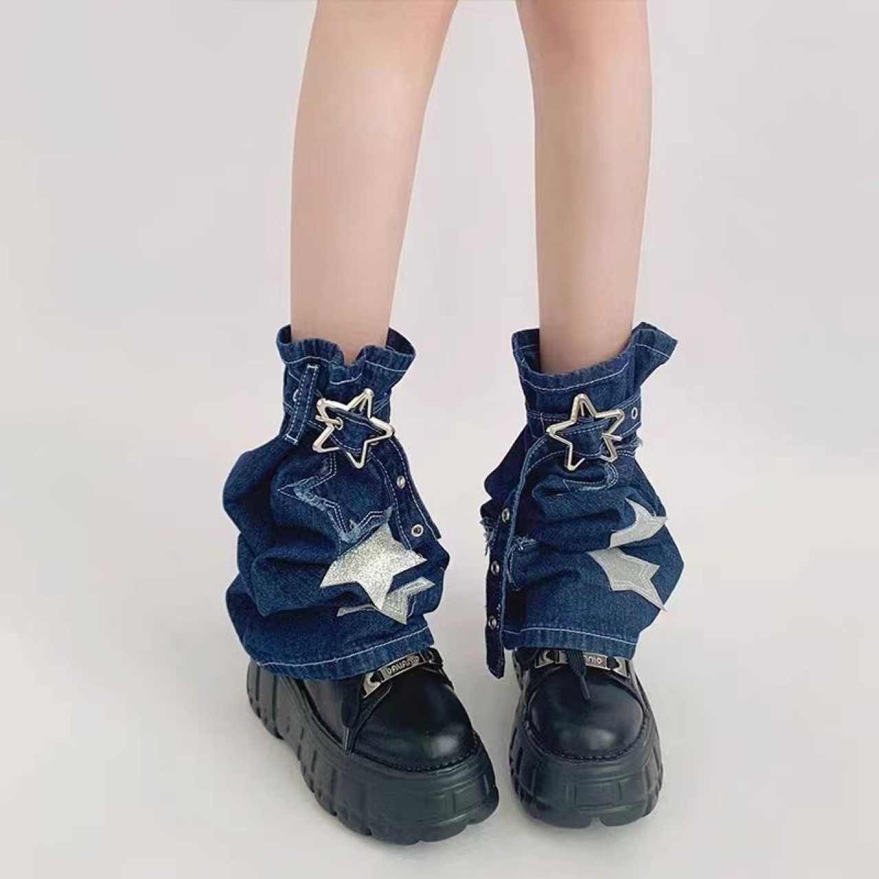 Y2K Star Denim Leg Warmer