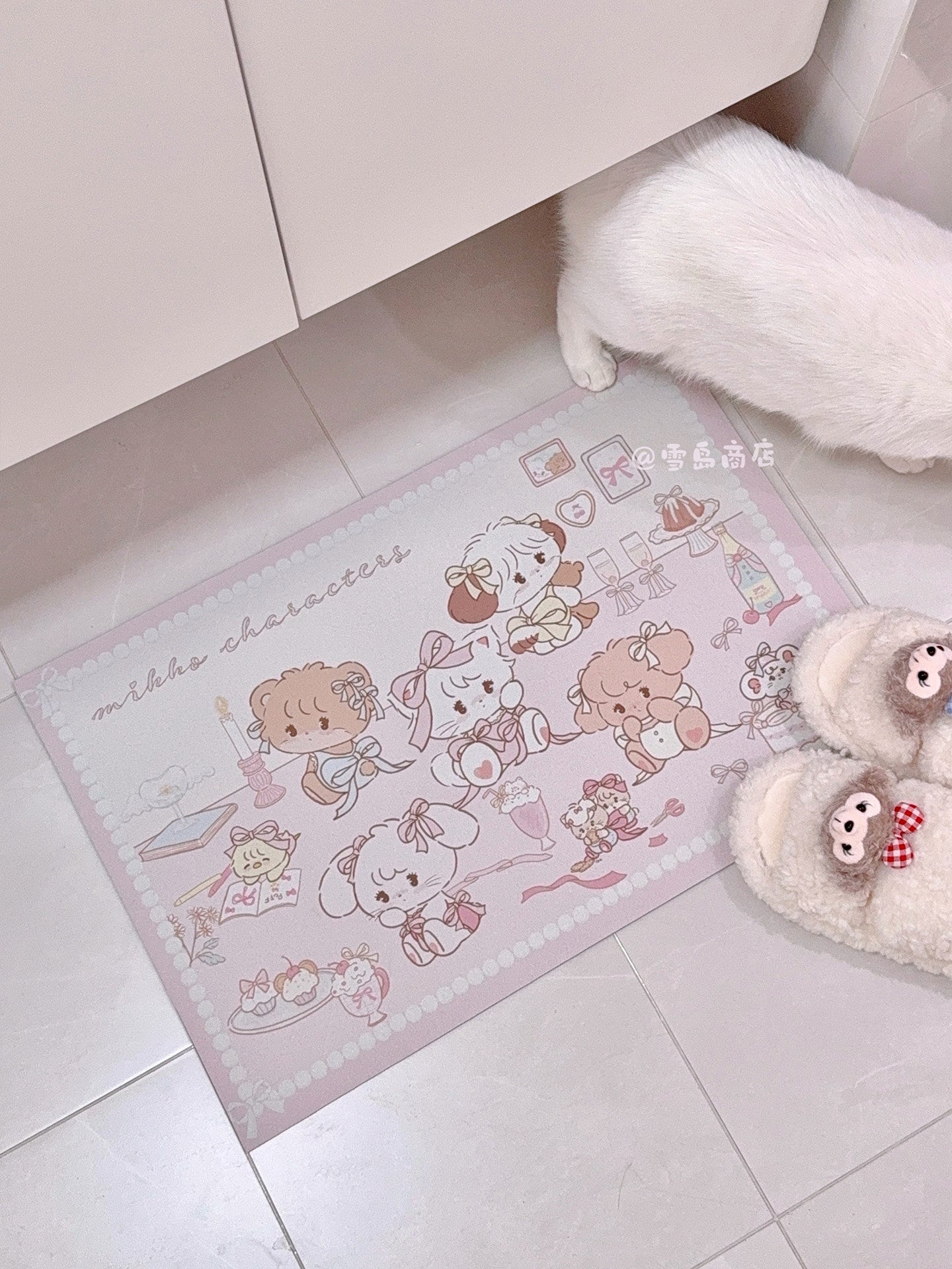 kawaii pink bathroom diatom mud absorbent floor mat