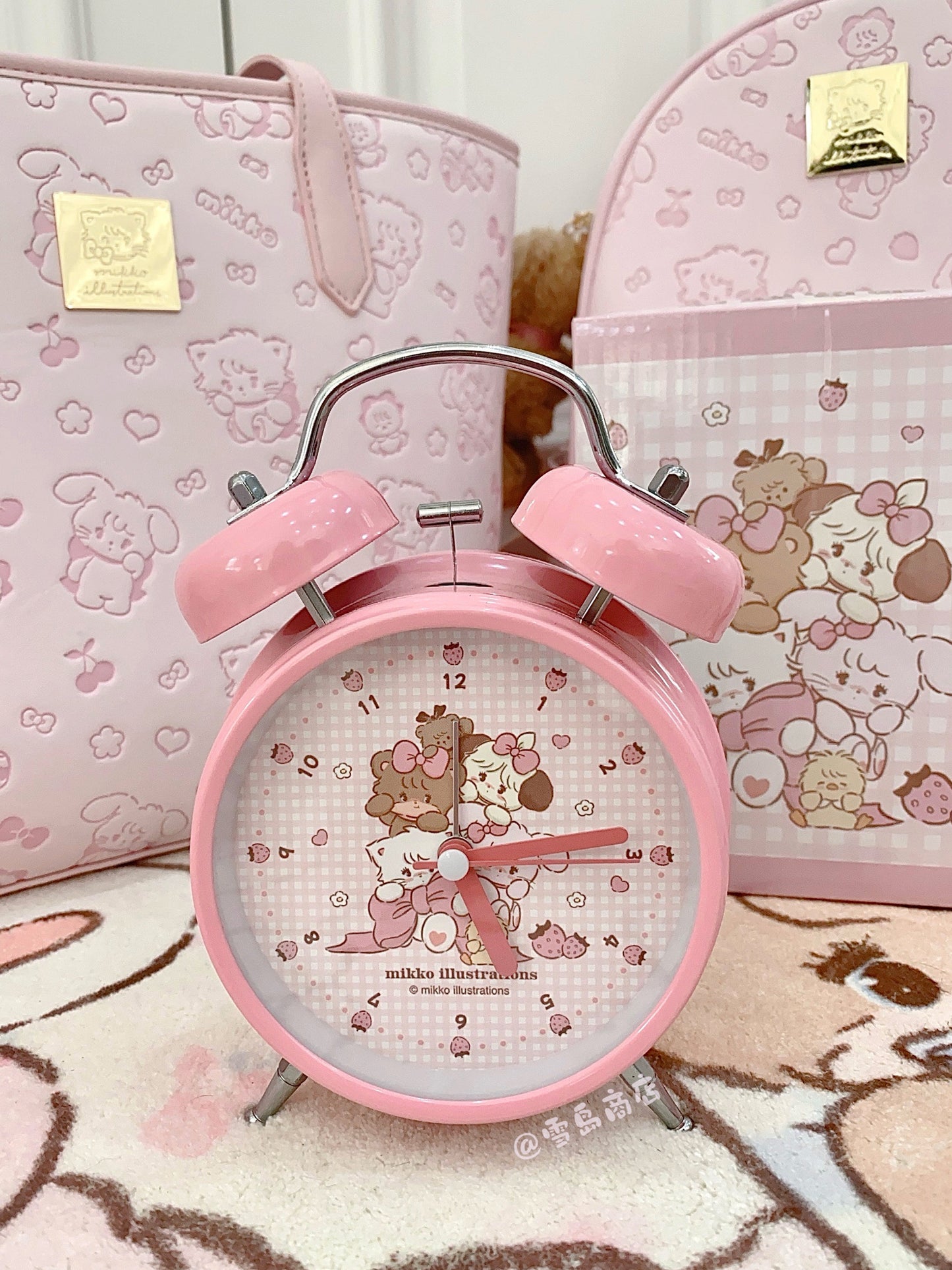 kawaii pink alarm clock
