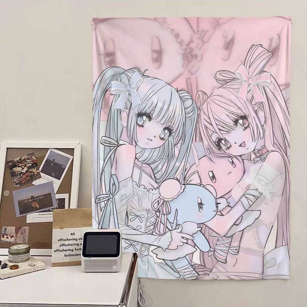 Ins style sweet girl hanging cloth tp7 1 meter wide x 1.5 meters high (accessory bag plus star light included)