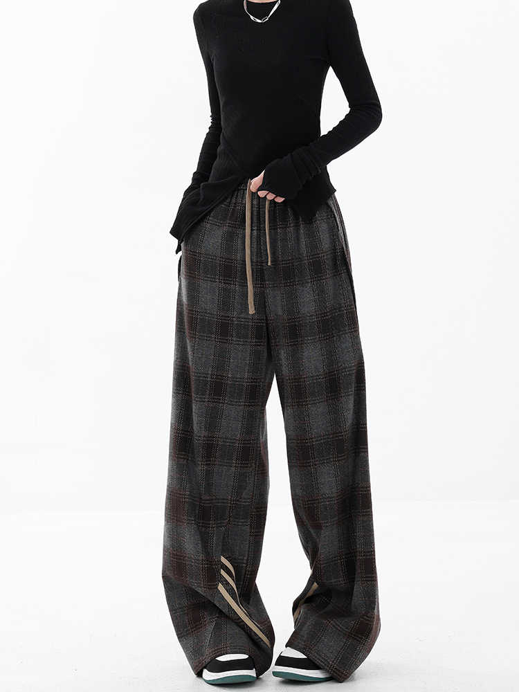 Preppy Casual Plaid Pants