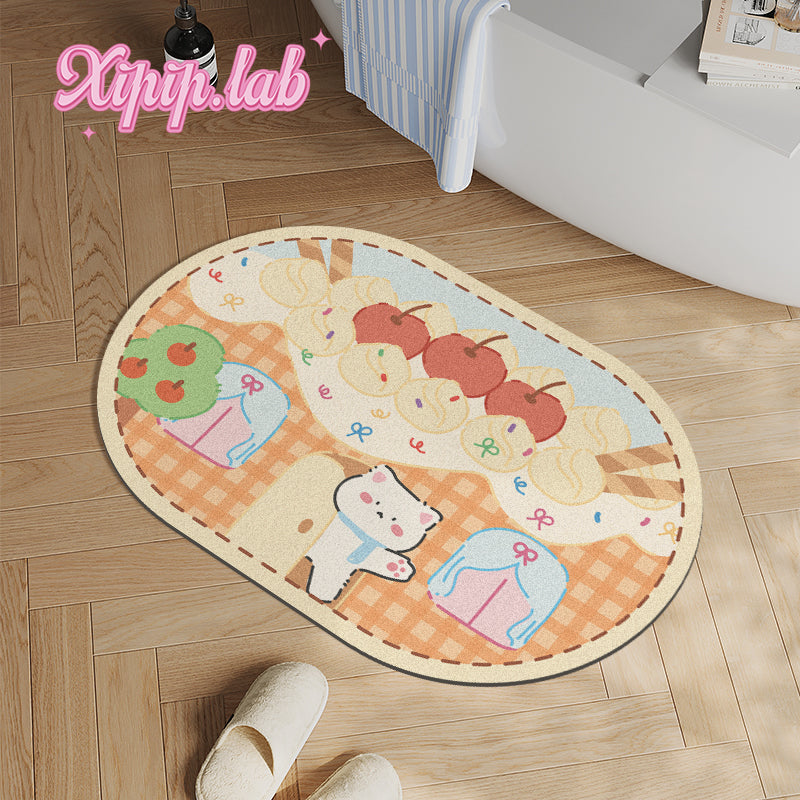 Cute cartoon household bathroom mat