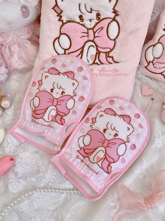 kawaii pink cute bath towel