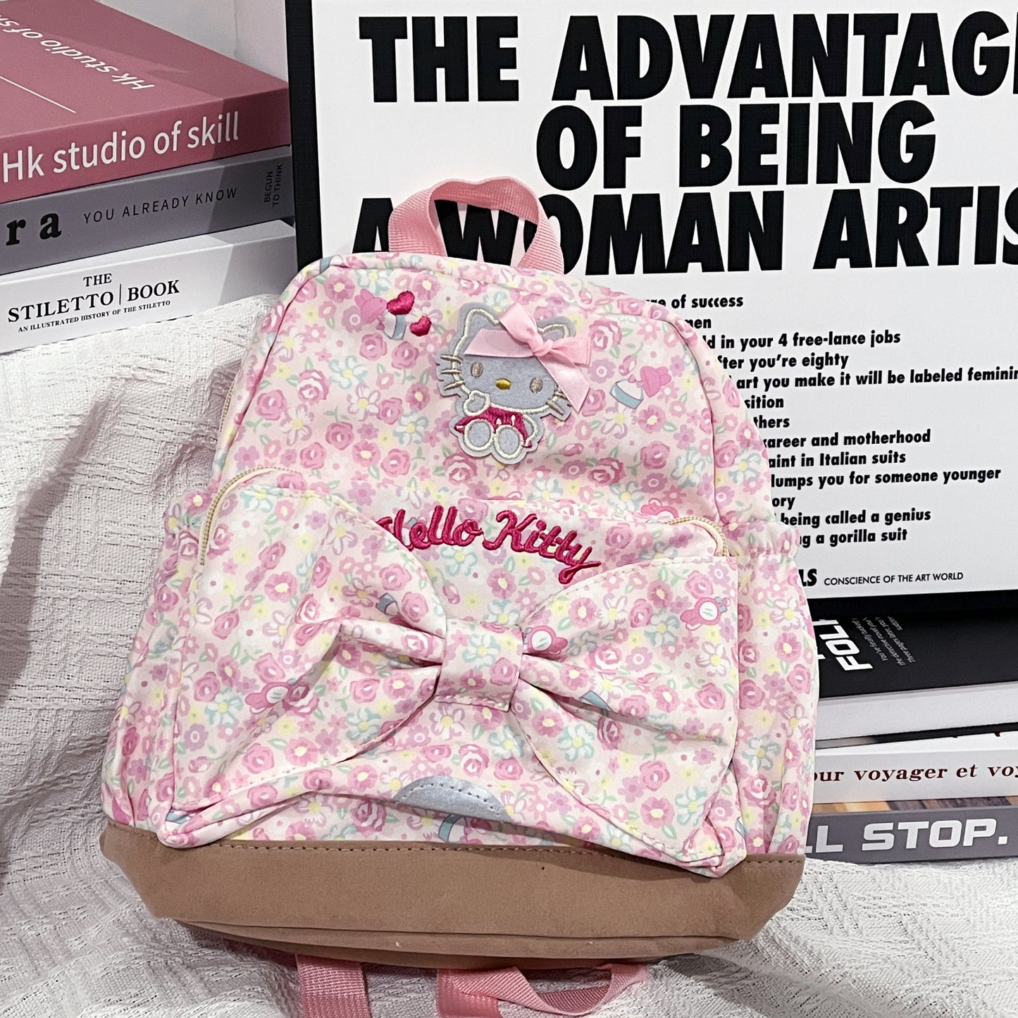 sweet and cute girly heart backpack