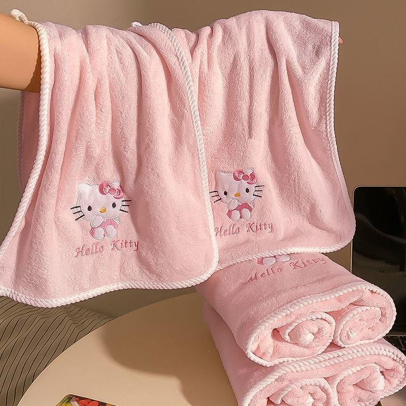 Pink kitty cute bath towel