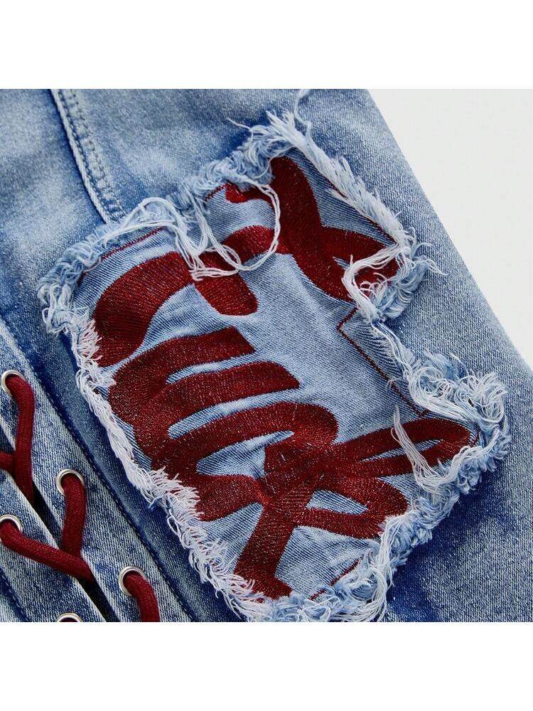 Vintage Print Denim Halter Top