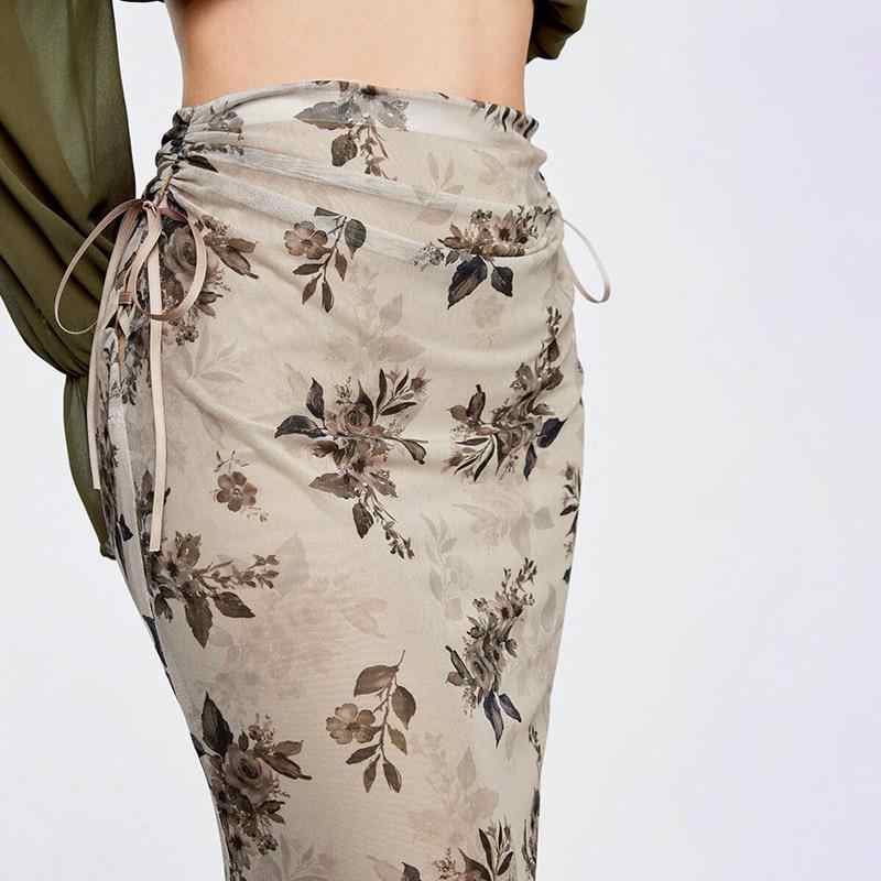 Plant Mesh Midi Skirt