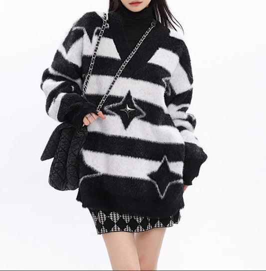 Acubi Aesthetic Star Girl Pullover Sweater