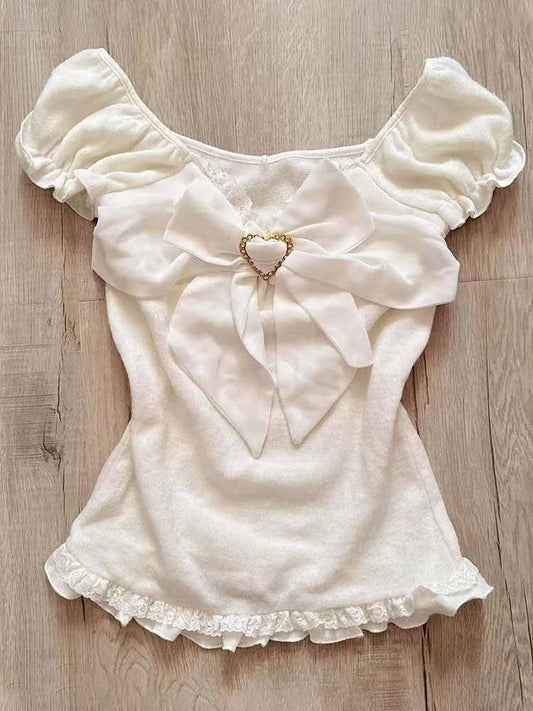 French Bow White T-shirt
