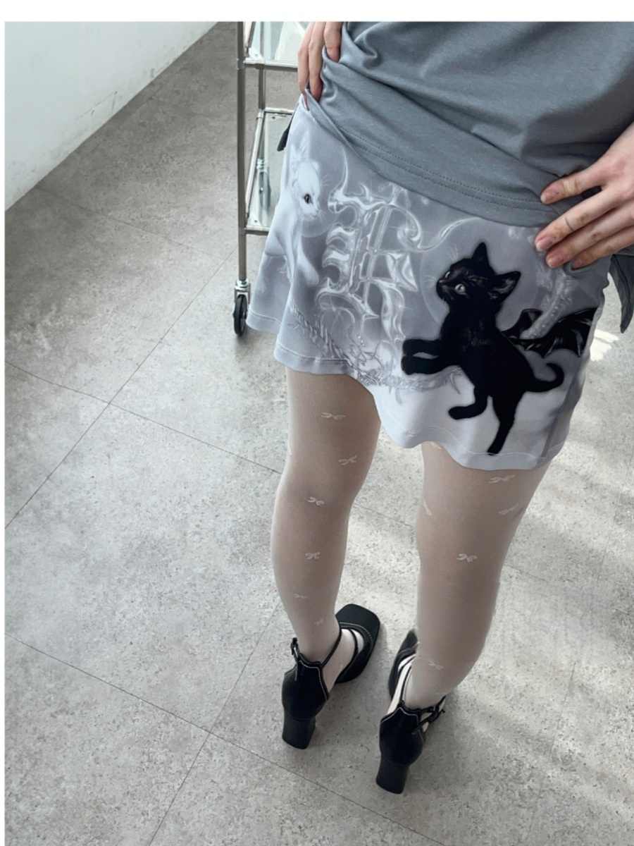 Acubi Y2K Cat Punk Skirt