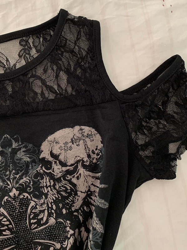 goth design black lace top