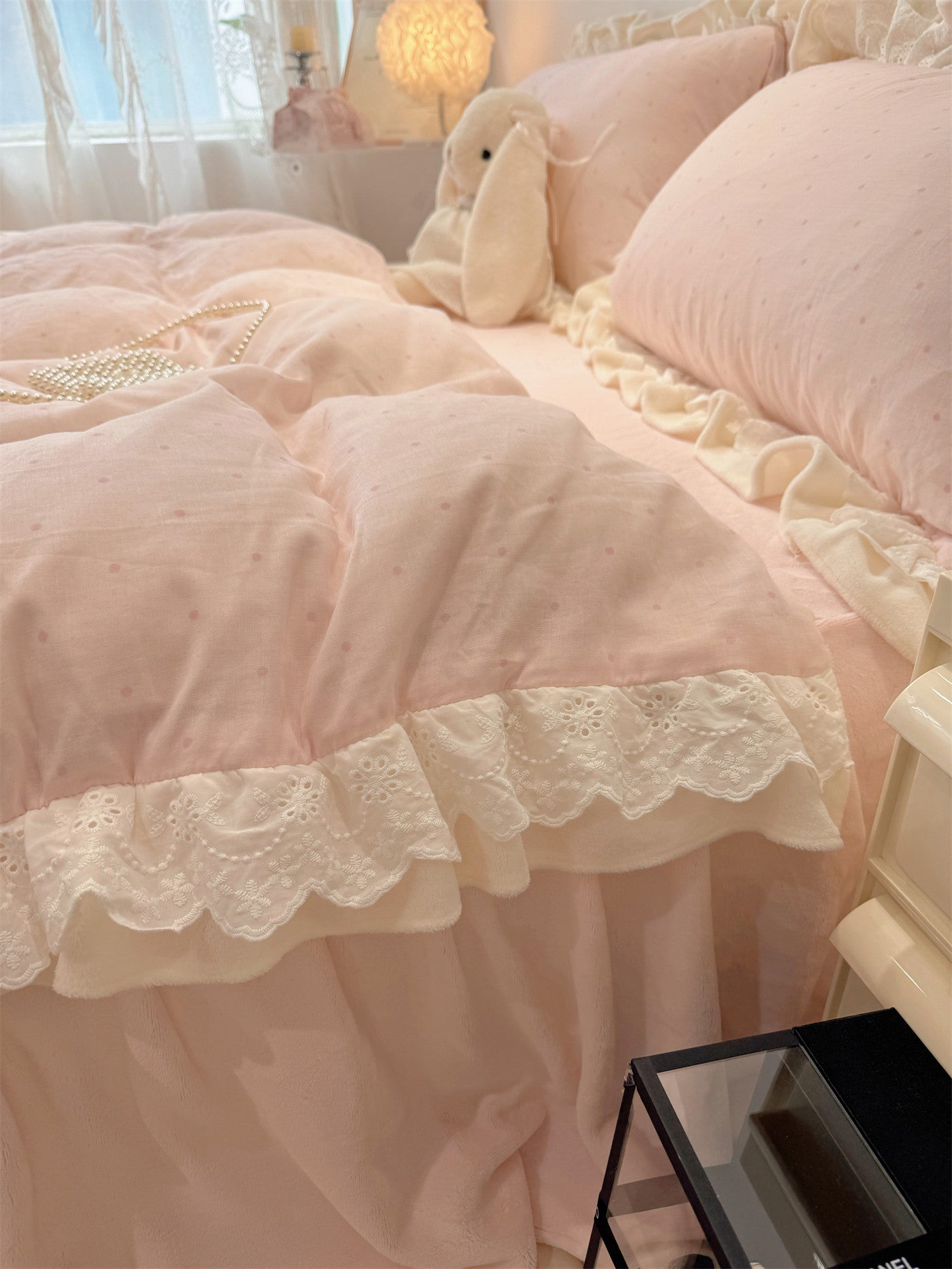 Milk pink bed sheet set of four