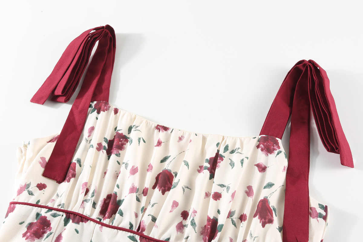 Rose Floral Suspender Dress