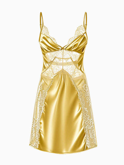 Gold Hollow Lace Nightgown