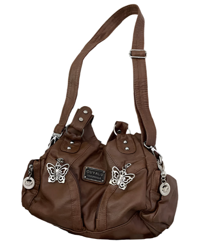 Fairy Grunge Butterfly Leather Crossbody Bag