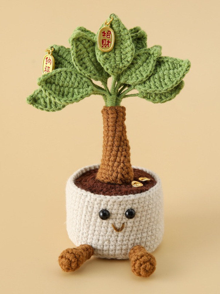 handmade wool crocheted simulated flowers