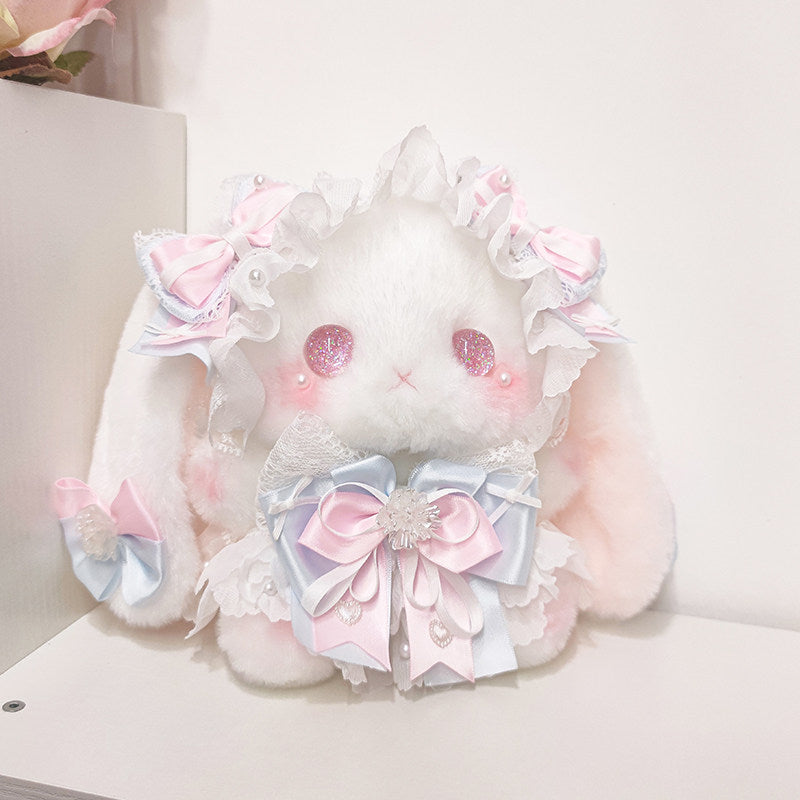 baby blue bow lolita plush rabbit bag