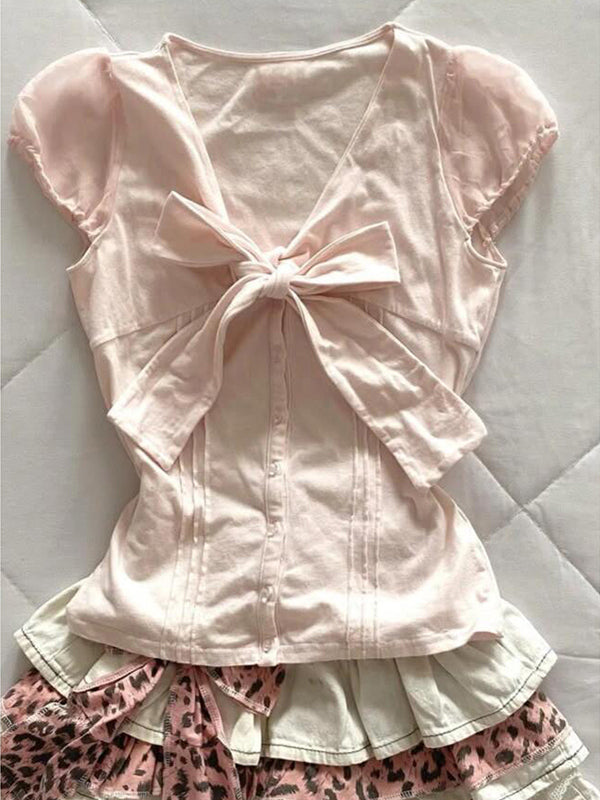 retro coquette bow shirt