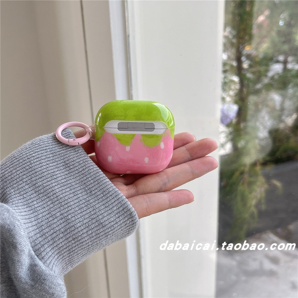 pink strawberry kawaii airpods case