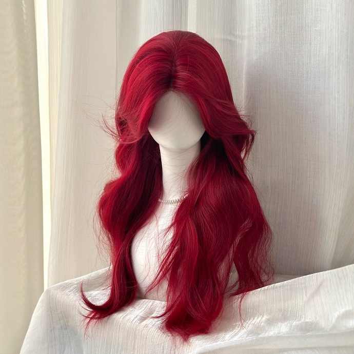 Red Forehead Lace Wig Female