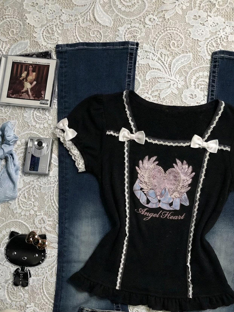dark fairy bow shirt