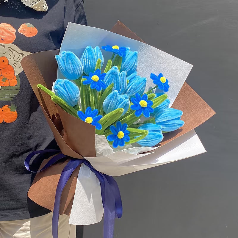 hand-woven tulips simulated twist stick bouquet