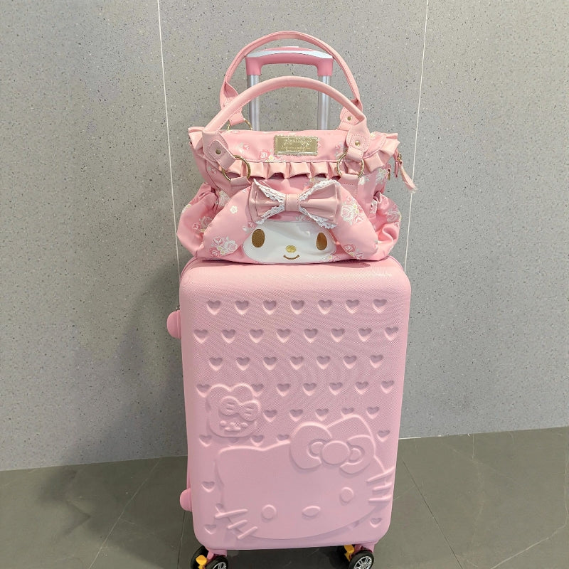 kawaii melody pink leather handbag