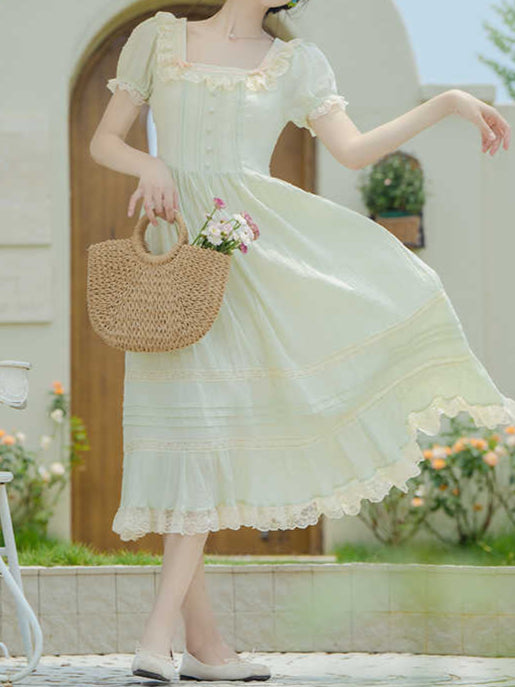 Fairy Cream Green Princess Dress