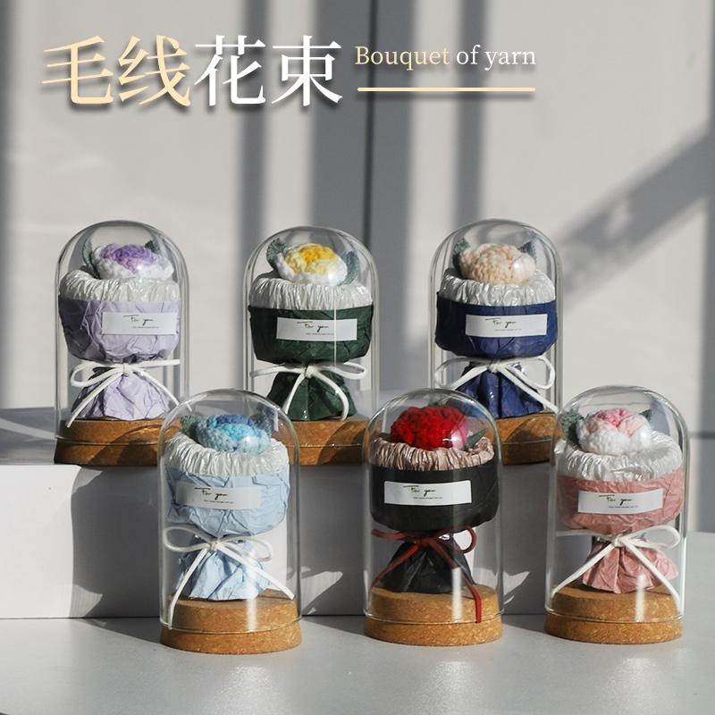 knitted handmade woolen rose bouquet