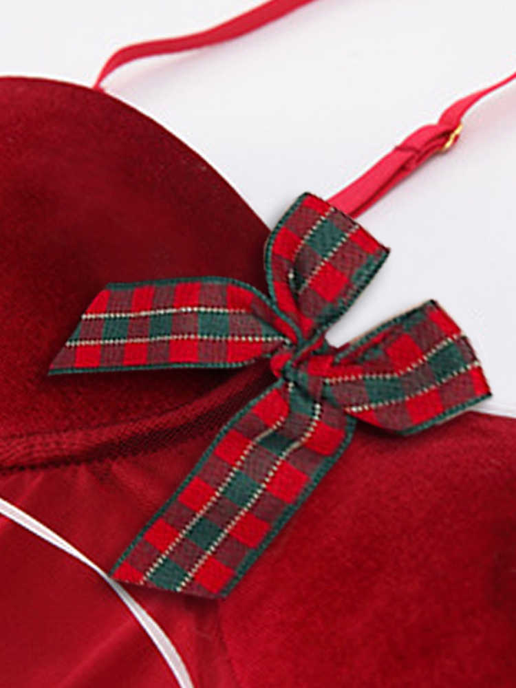 Christmas Velvet Mesh Nightgown