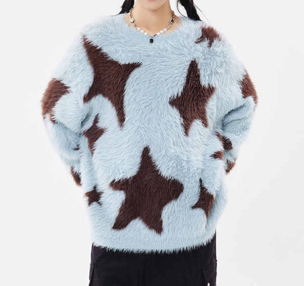 Y2K Star Mohair Over-sized Sweater