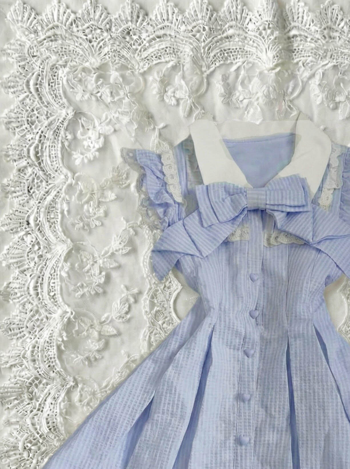 retro blue striped dress
