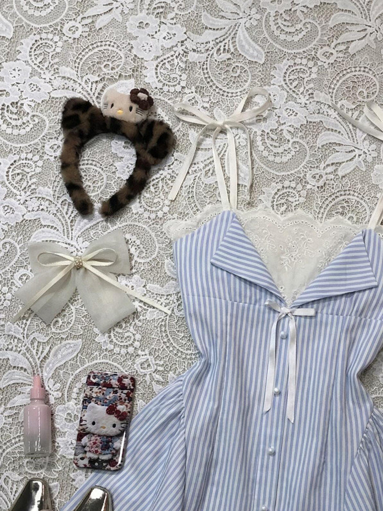 baby blue striped dress
