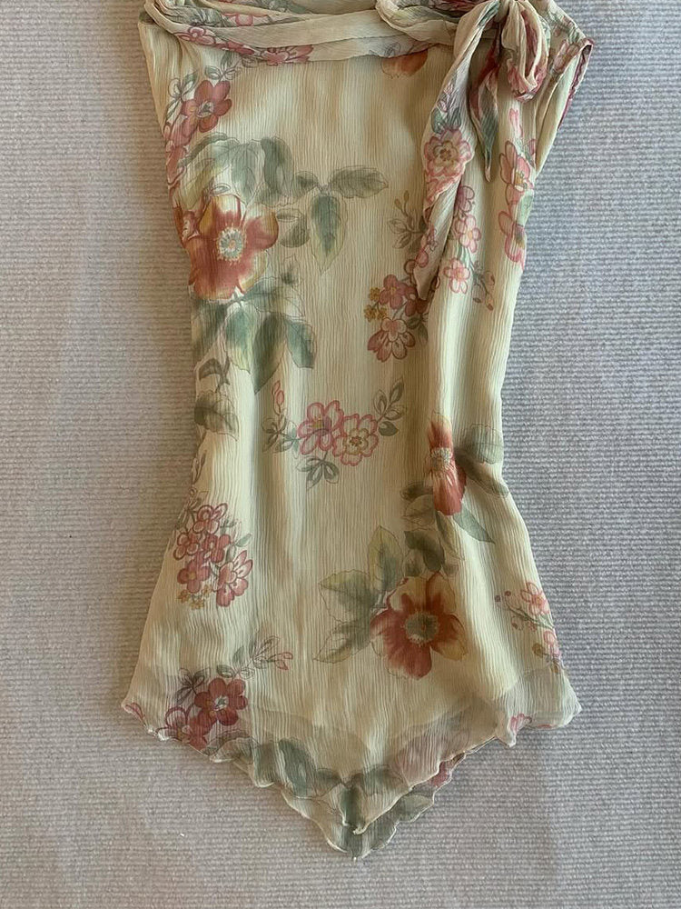 vintage flowers sleeveless top