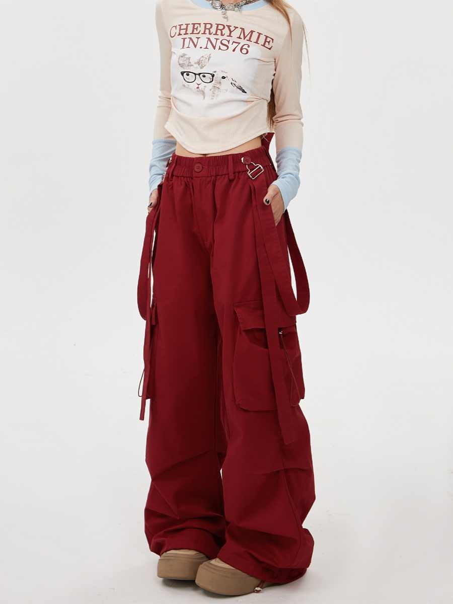 Burgundy Street Cargo Pants