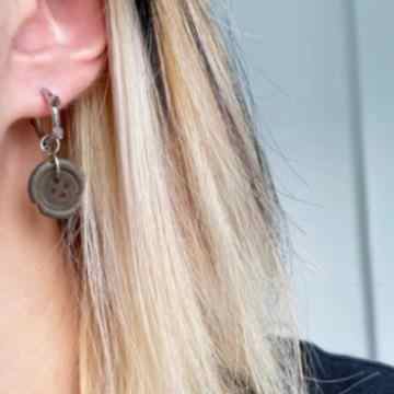 Grunge Button Earrings