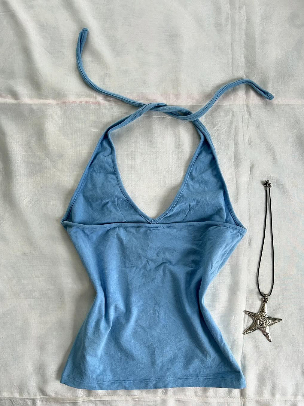 blue butterfly tank top