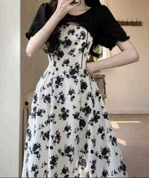 Dark Coquette Rose Floral Dress