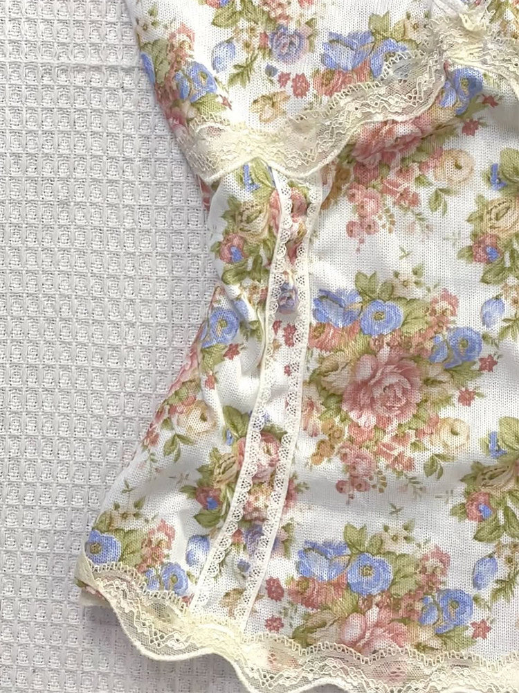 floral v-neck tank top