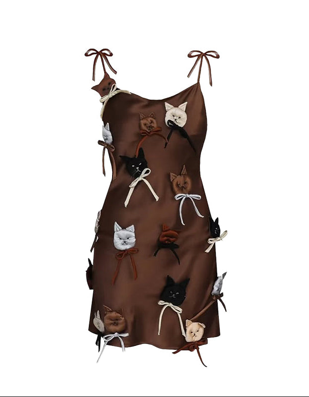 Cat Doll Decorated Suspender Dress