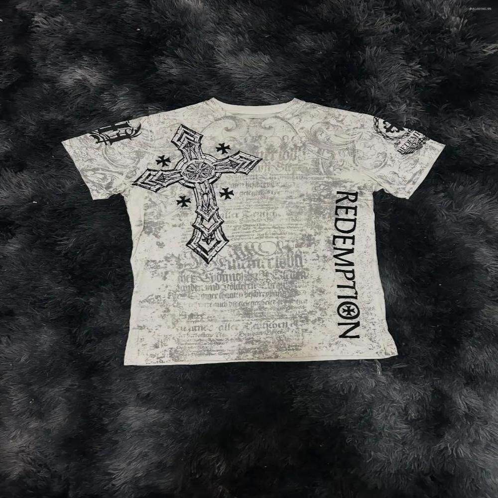 Front-Back Print Short-Sleeve T-Shirt.