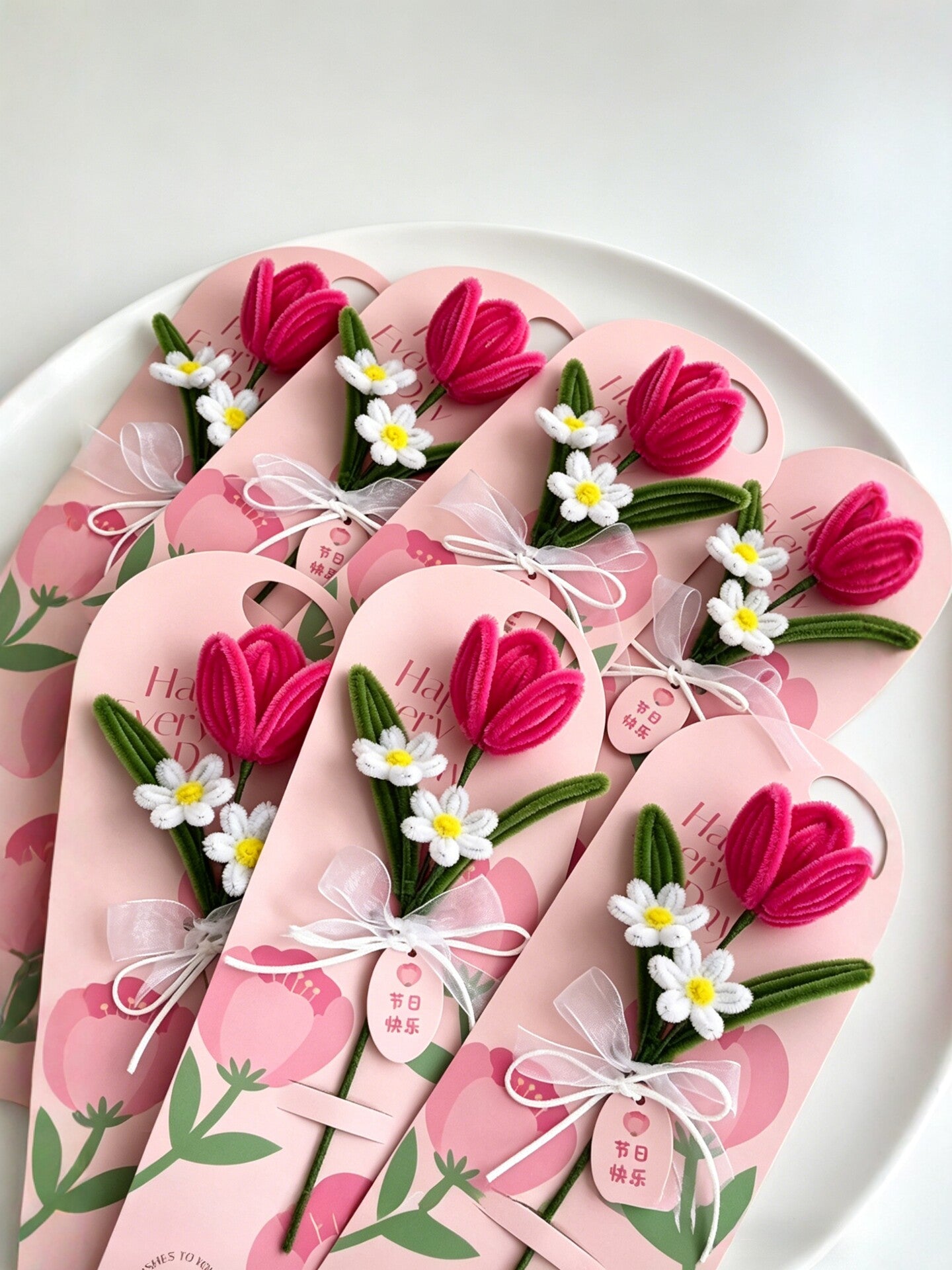 Tulip Bouquet & Card DIY Craft Kit with Chenille Stems