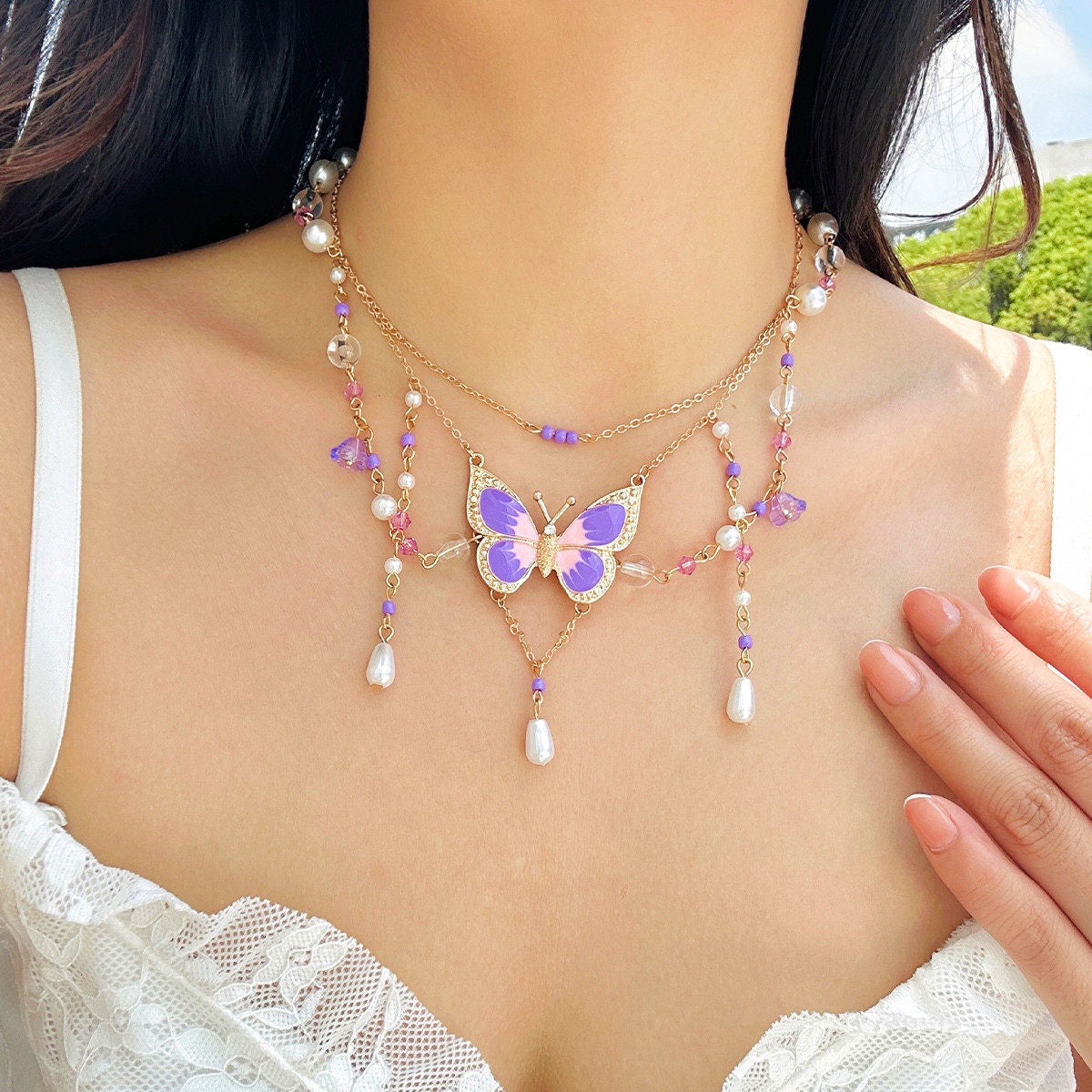 Cross border jewelry bead necklance